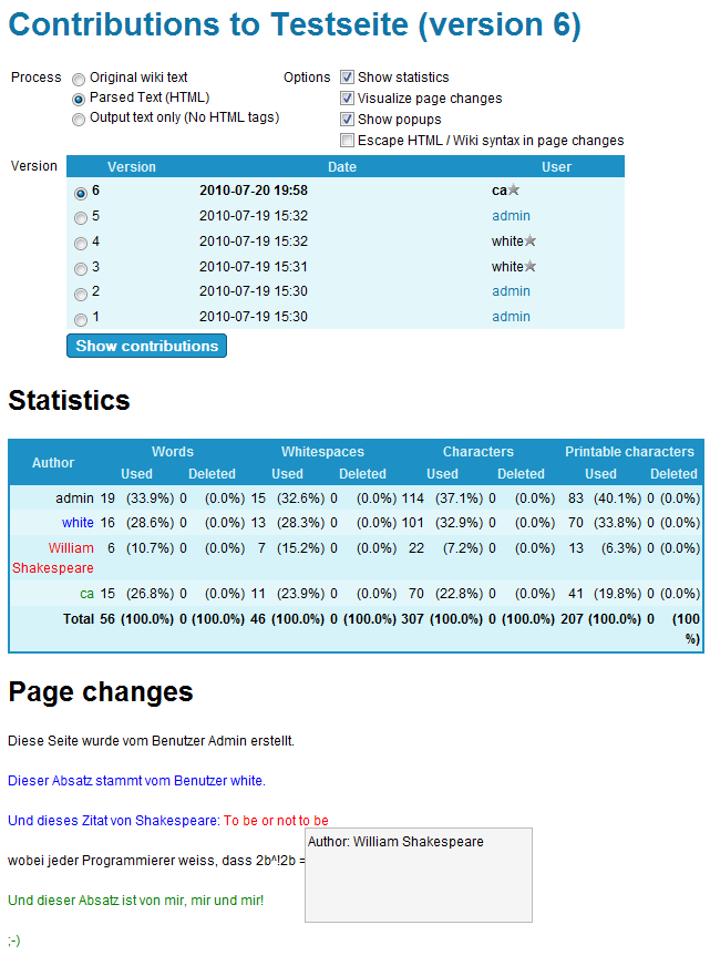 Screenshot contributions by author