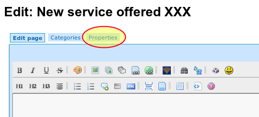 1. Edit page and go to properties